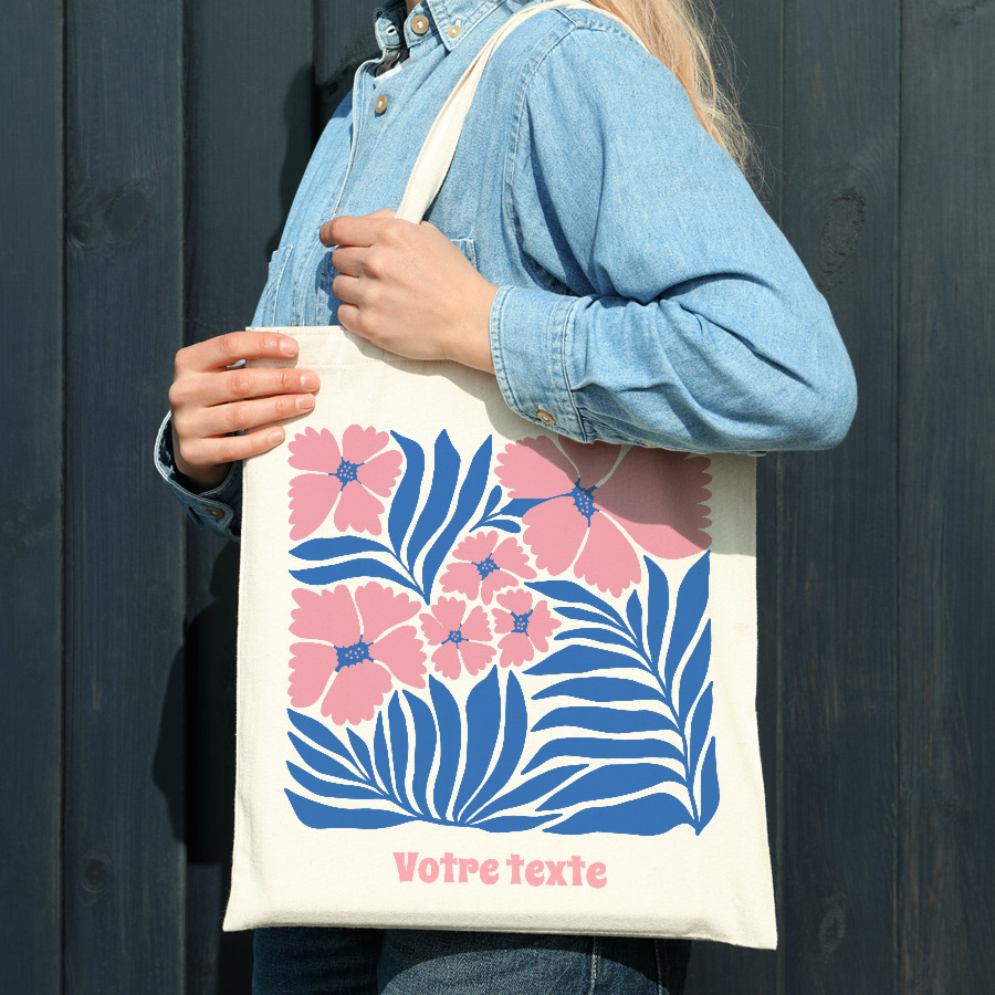 Tote Bag personalizada Flores y Plumas