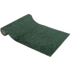 Traves de Mesa en pana Little Dots - Verde Abeto/Oro