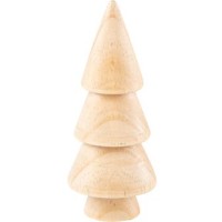 rbol de Navidad de madera natural sobre soporte - 12 cm