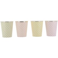 8 Tazas Vichy Lila, Rosa, Amarillo, Verde