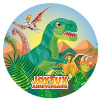 Disco para tarta Dino T-Rex (19 cm)