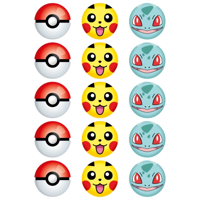 15 discos comestibles Pokmon - 50 mm 