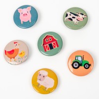 6 Chapas Animales de Granja