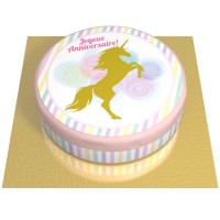 Tarta Unicornio Dorado -  20 cm Vainilla