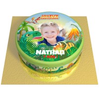 Tarta Dino Party Personalizable -  20 cm Fresa