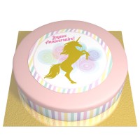 Tarta Unicornio Dorado -  26 cm Chocolate