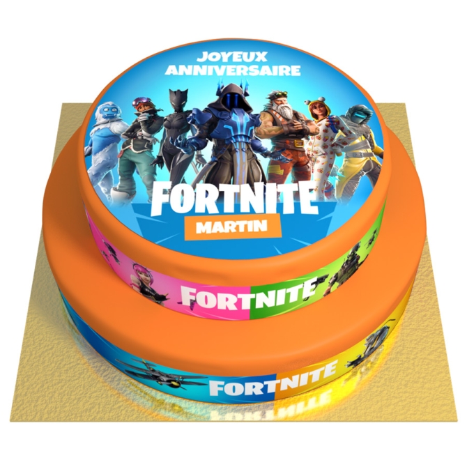 Tarta Fortnite personalizable - 2 niveles 