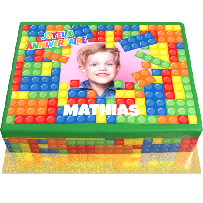 Tarta Block Party personalizable - 26 x 20 cm 