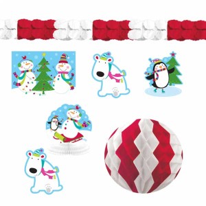 Kit 10 Decoraciones de Fiesta Mueco de Nieve Feliz