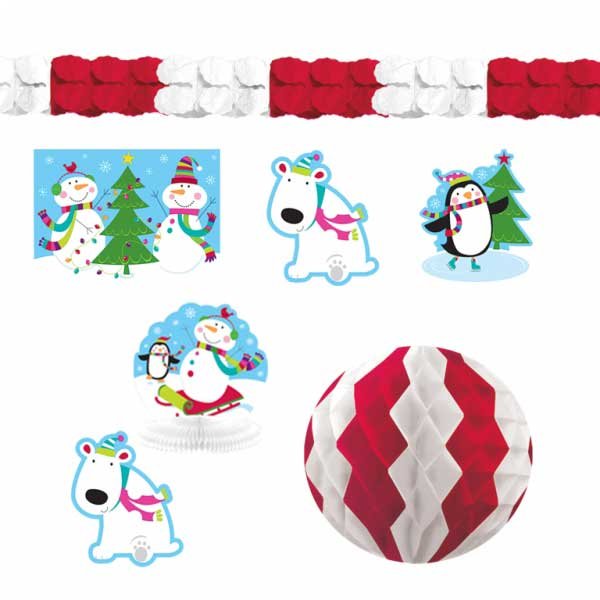 Kit 10 Decoraciones de Fiesta Mueco de Nieve Feliz 