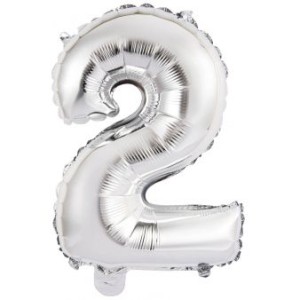 Globo Nmero 2 Plata (45 cm)