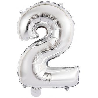 Globo Nmero 2 Plata (45 cm) 