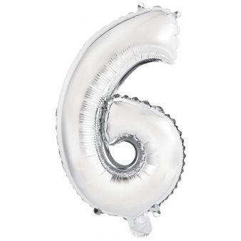 Globo Nmero 6 Plata (45 cm) 