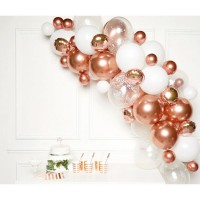 Arco Kit 66 Globos Oro Rosa