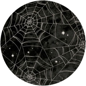 8 Platos de Halloween Tela de araa