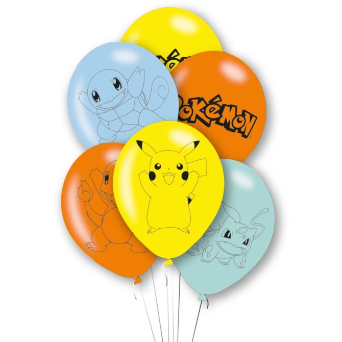 6 globos Pokemon 