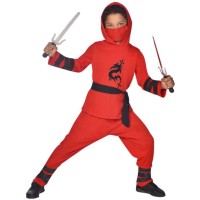 Disfraz de Guerrero Ninja Rojo Talla 10-12 aos