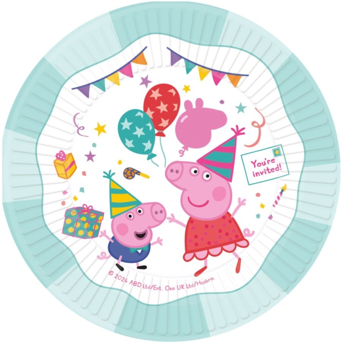 8 platos de fiesta de Peppa Pig 