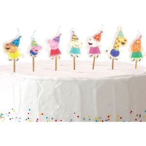 7 mini velas de fiesta de Peppa Pig