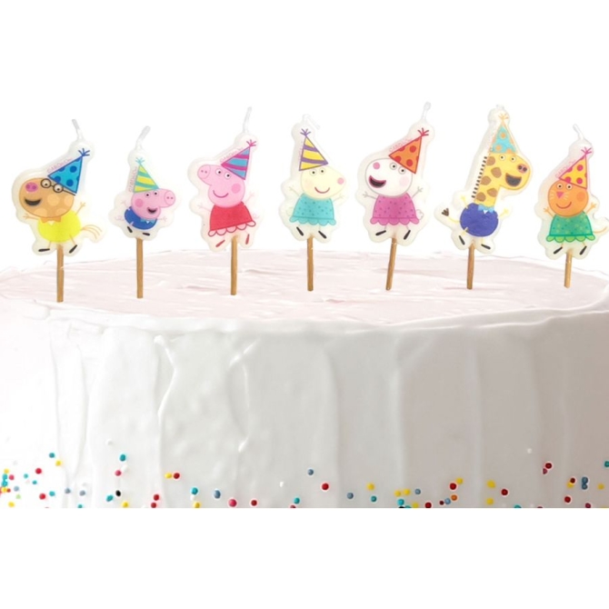 7 mini velas de fiesta de Peppa Pig 