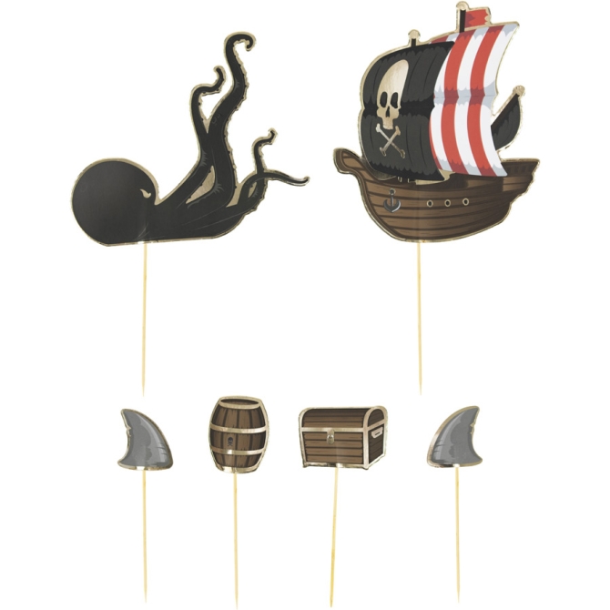 6 Cake Toppers - Pirata 