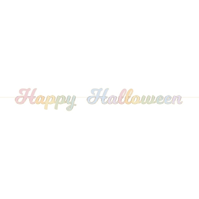 Guirnalda de letras en colores pastel Happy Halloween - 2m 