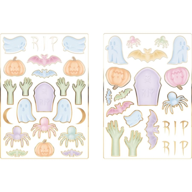 2 Hojas de 20 Pegatinas - Halloween Pastel 