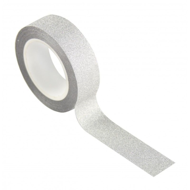 Washi Tape - Purpurina Argent 