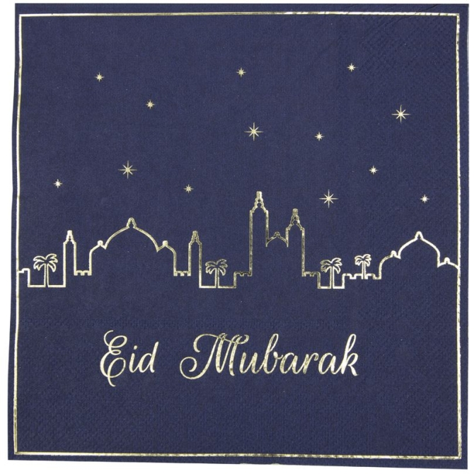 16 Servilletas Eid Mubarak 