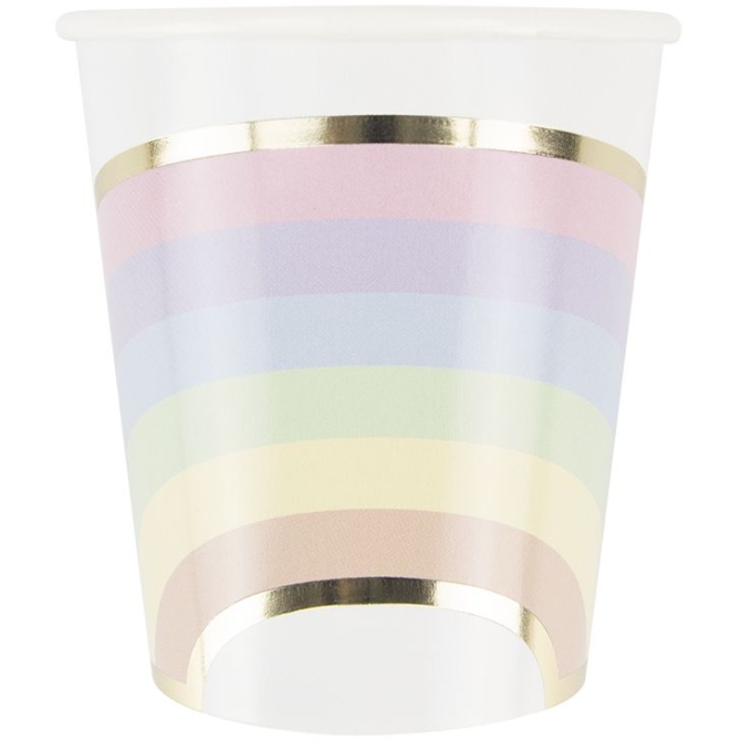 8 Vasos Arco Iris Pastel 