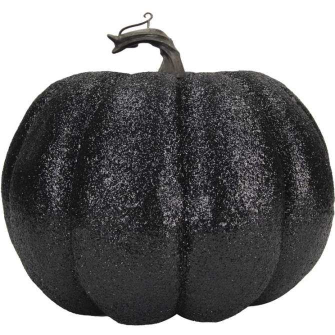 Calabaza grande de purpurina negra 