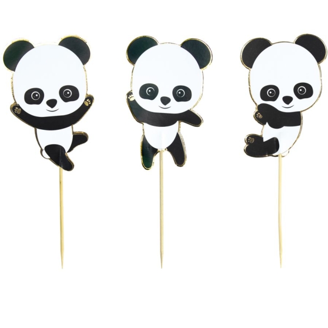 3 Decoraciones para Tartas - Baby Panda 