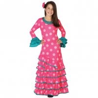 Traje Flamenco Rosa y Azul 3-4 aos