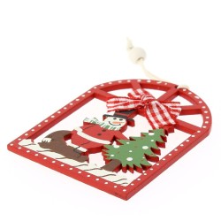 Decoracin para colgar Navidad Ventana Roja (7, 5 cm) - Madera. n1