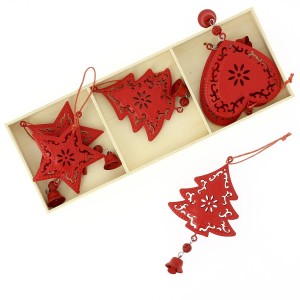 6 Lmparas Decoracin para colgar Corazn/Estrella/Abeto Rojo (6 cm) - Metal