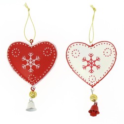 8 Decoracin para colgar de corazones de Navidad (10 cm) - Metal. n1