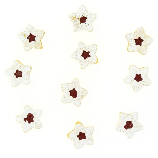 10 Mini Pegatinas Tarta Estrella (2, 5 cm) - Resina 