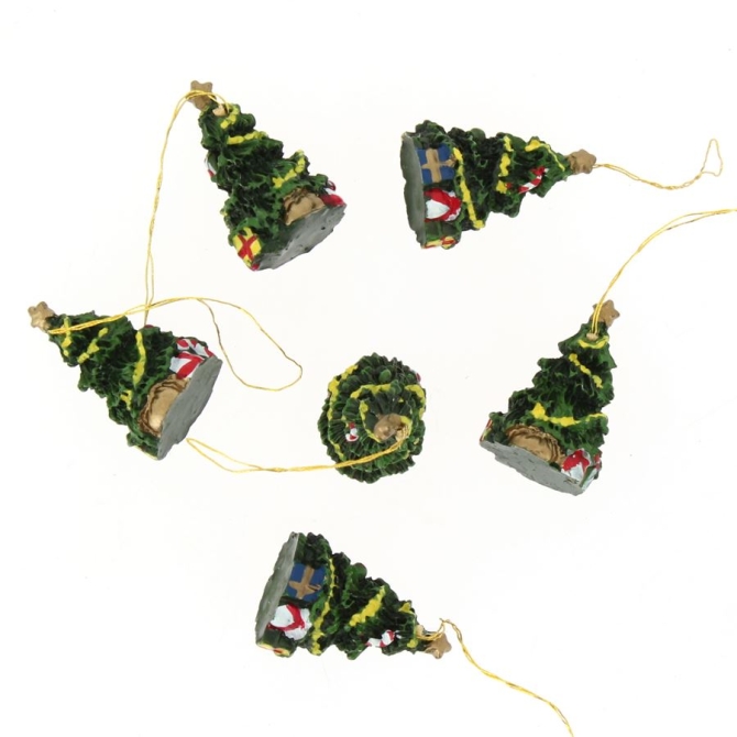 6 Mini Decoracin para colgar para rboles de Navidad (3, 5 cm) - Resina 