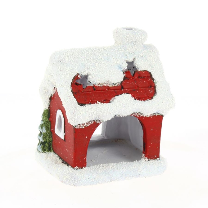 Portavelas Snowy House (13 cm) - Cermica 