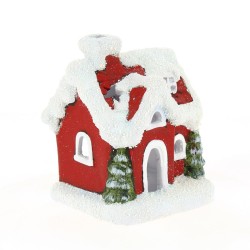 Portavelas Snowy House (13 cm) - Cermica. n1