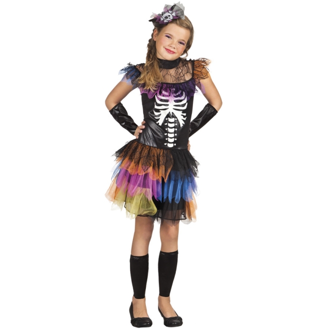 Disfraz de Miss Skeleton Rainbow 