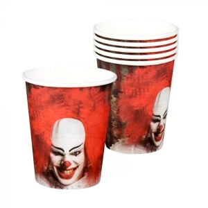 6 vasos Payaso de terror