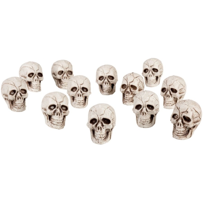 Juego de 12 calaveras (4 cm) 