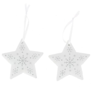 2 Estrellas Decoracin para colgar (8 Cm) - Metal