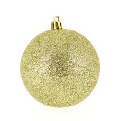 6 Adornos y bolas Navidad Glitter (8 cm) - Dorado. n2