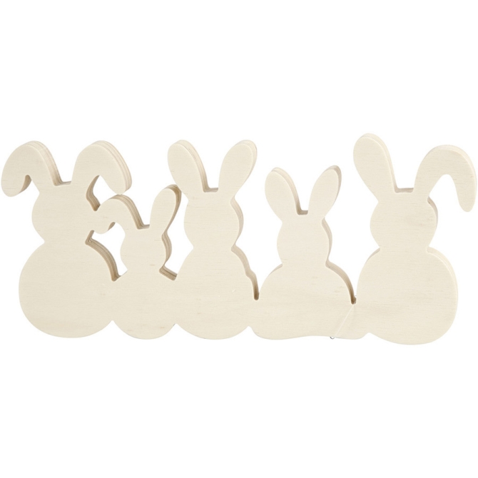 5 Conejos para Decorar (30 cm) - Madera 