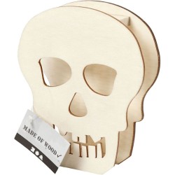 Figurilla decorativa Calavera - Madera. n2