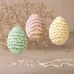 Kit DIY - Huevos de Pascua efecto jaspeado rosa y amarillo. n4