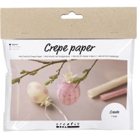 Mini kit de papel crep DIY - Huevos de Pascua amarillos/rosas