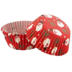 50 envoltorios para cupcakes rojos de Pap Noel